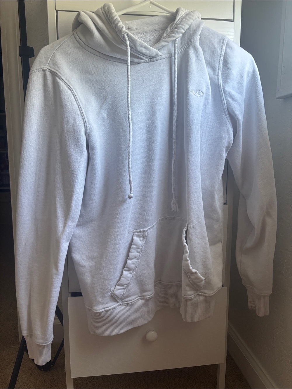 Hollister plain white hoodie